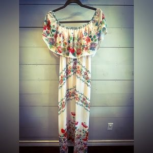 Breezy Off the Shoulder Floral Maxi from Anthropologie